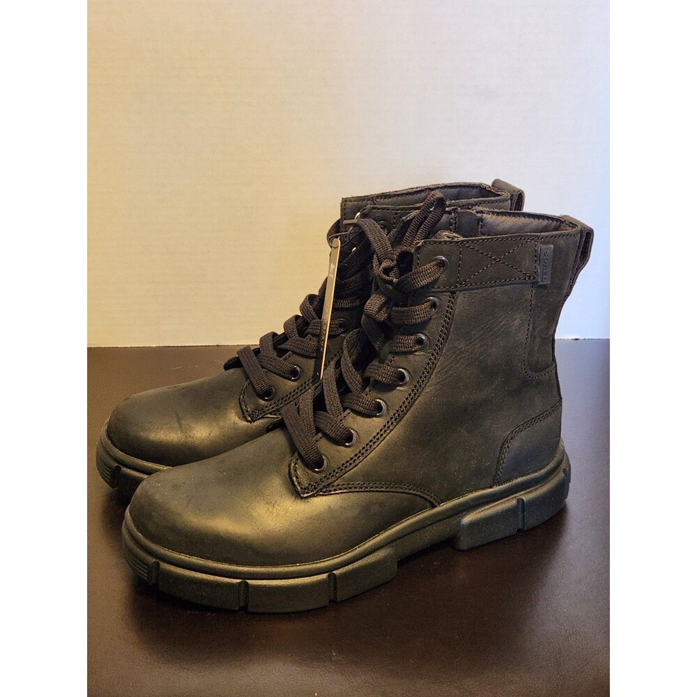Sz 9 - NEW Sorel Womens Lennox Lace Combat Boots Black Waterproof Leather